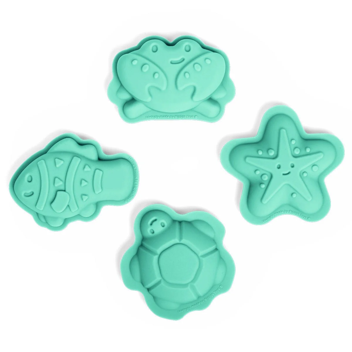 Bigjigs Toys Green Sand Moulds Eggshell Beach Sand Toys for Kids Outdoor Play Sandcastle Molds