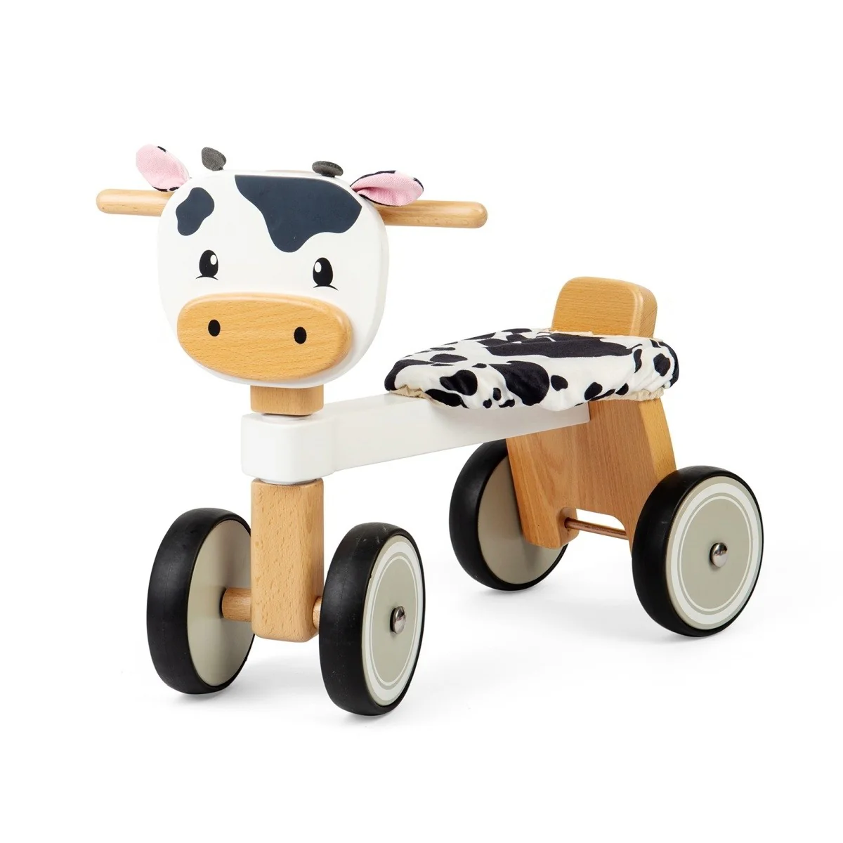 Bigjigs Toys Ride On Cow Wooden Ride-On Toy for Toddlers & Kids