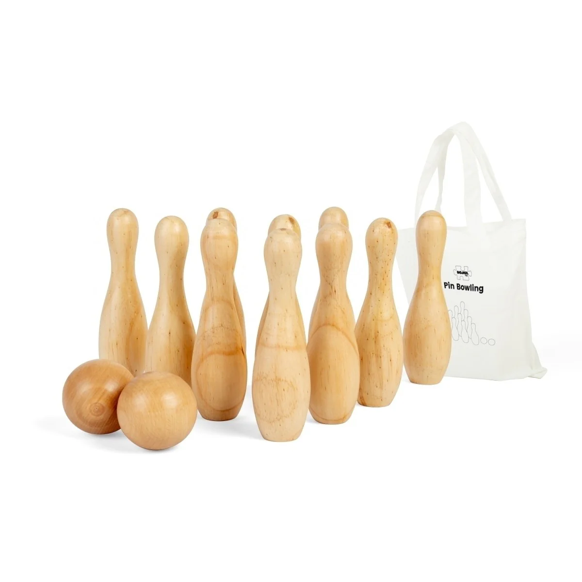 Bigjigs Toys 10 Pin Bowling Set Wooden Game for Kids,Indoor and Outdoor Play