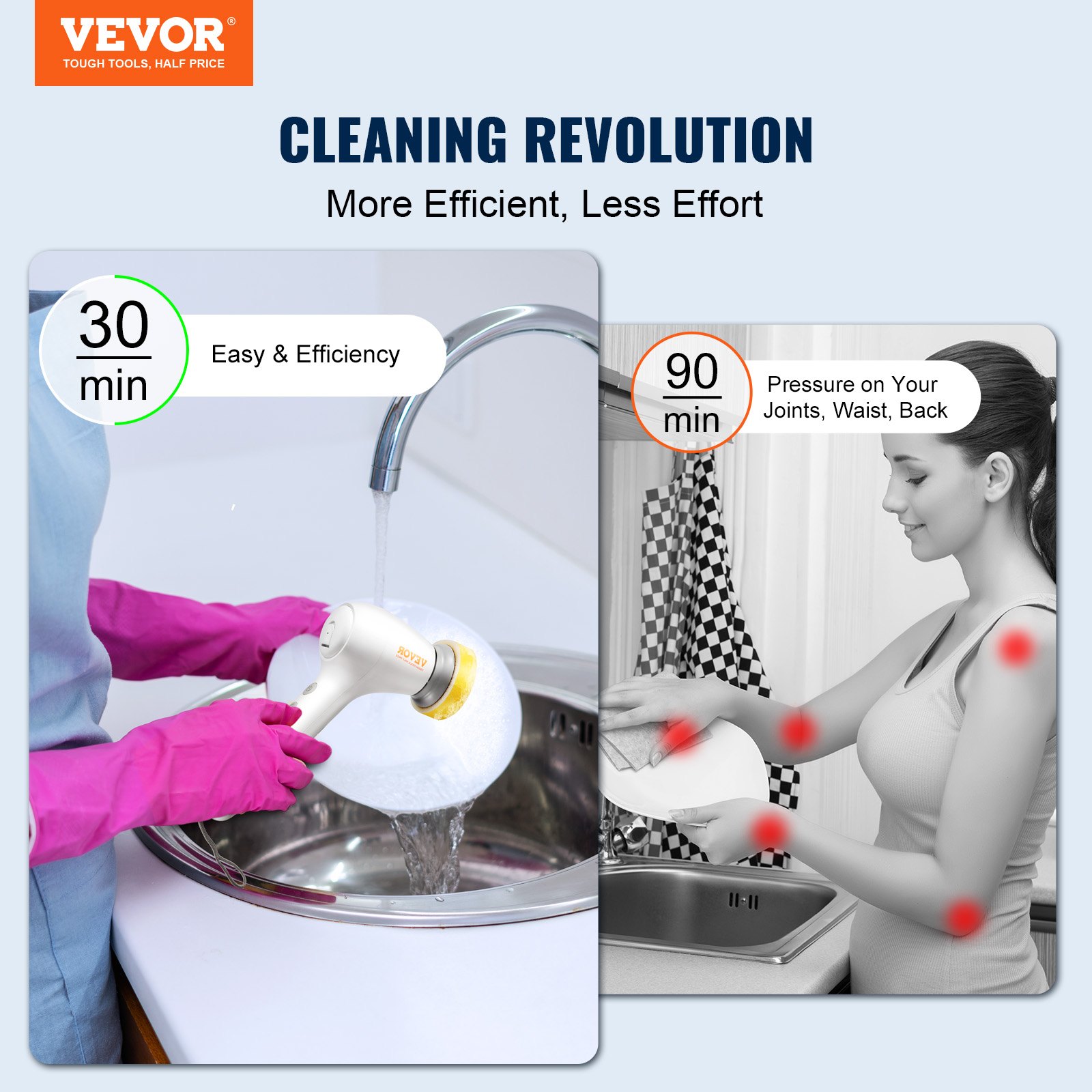 Electric Spin Scrubber Cordless Cleaning Brush 5 Heads for Bathroom Floor