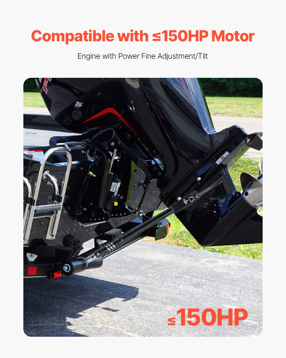 Transom Saver, 19.8-30.7 in, Adjustable Boat Transom Saver with Heavy-Duty Head Corrosion-Resistant Easy-to-Install Transom Savers for Less Than 150 HP Outboard Motor , Fit for Roller & Trailer