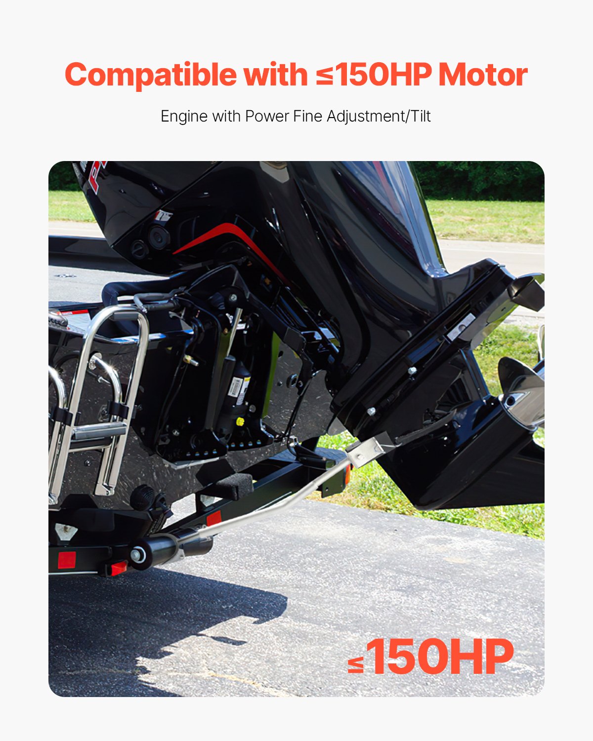 Transom Saver, 23.6-59 in, Adjustable Boat Transom Saver with Composite Head, Corrosion-Resistant Easy-to-Install Transom Savers for Less Than 150 HP Outboard Motor , Fit for Roller & Trailer