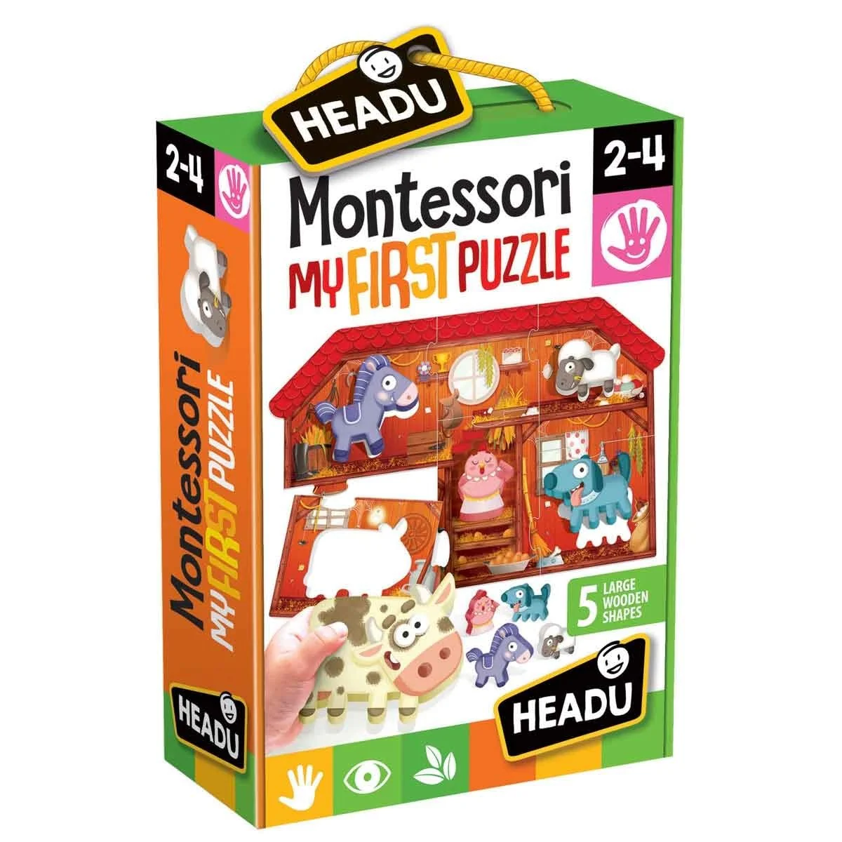 Headu Montessori Farm Puzzle Wooden Animal Matching Game for Early Learning and Play