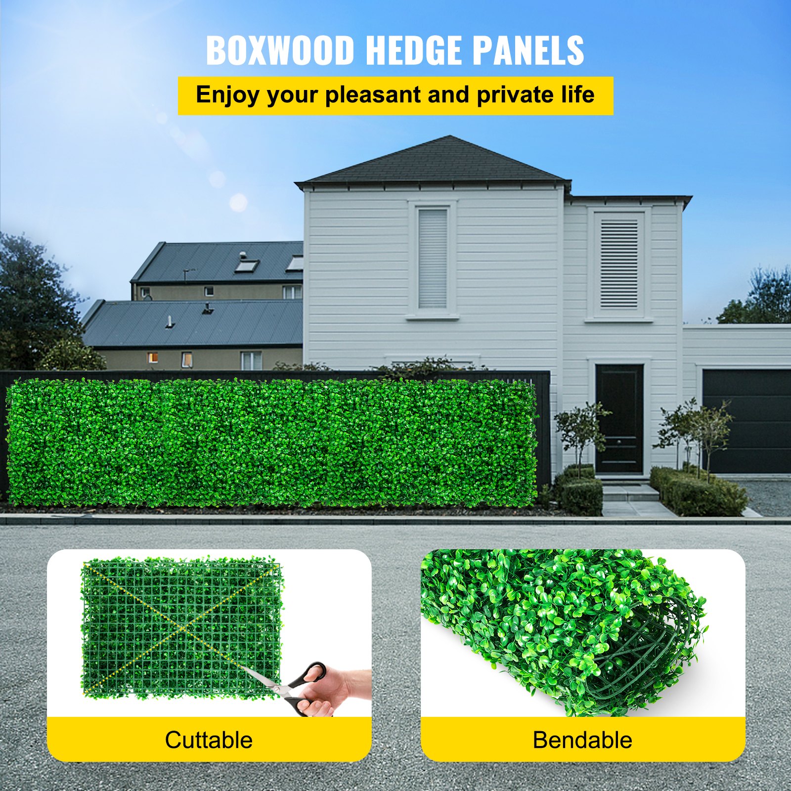 Artificial Boxwood Panel UV 4pcs Boxwood Hedge Wall Panels, Artificial Grass Backdrop Wall 24" X 16" 4 cm Green Grass Wall, Fake Hedge for Decor Privacy Fence Indoor, Outdoor Garden Backyard