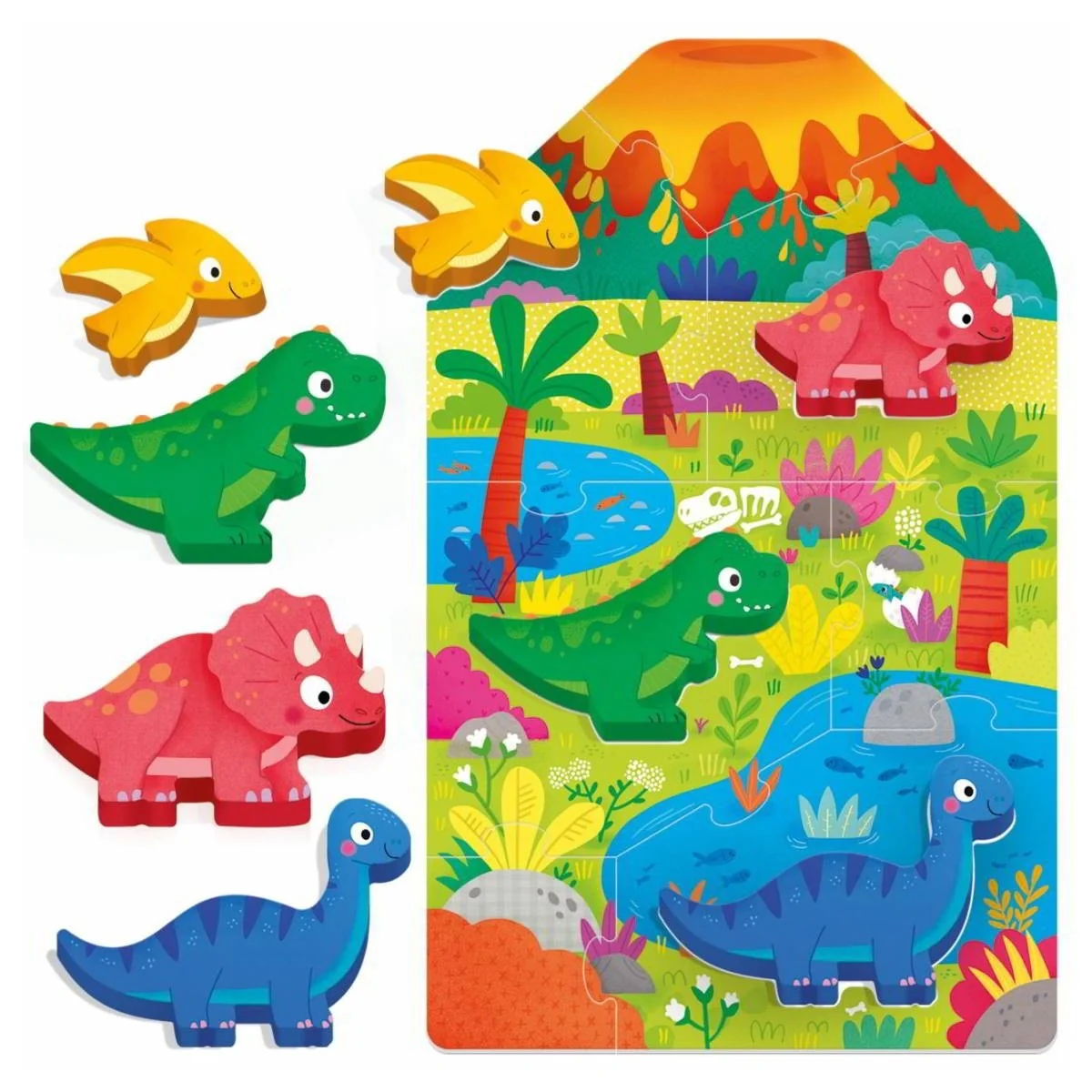 Headu Montessori First Puzzle Dinosaurs Educational Toy for Toddlers