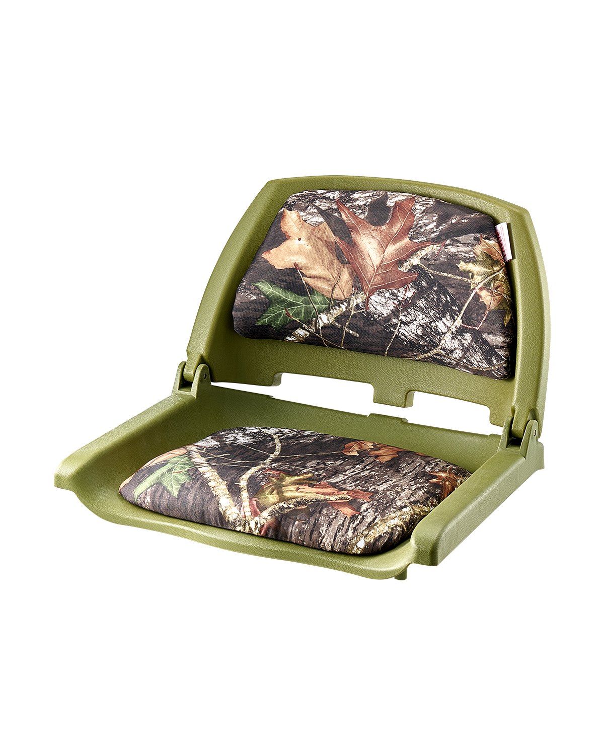 Boat Seat, Low Backrest, Folding Fishing Boat Seat with Thickened Sponge Cushion & PU Polyester Fabric, Strong PP Frame, Flip Up Boat Seat for Fishing Boats, Yachts, Ships, Camouflage Color