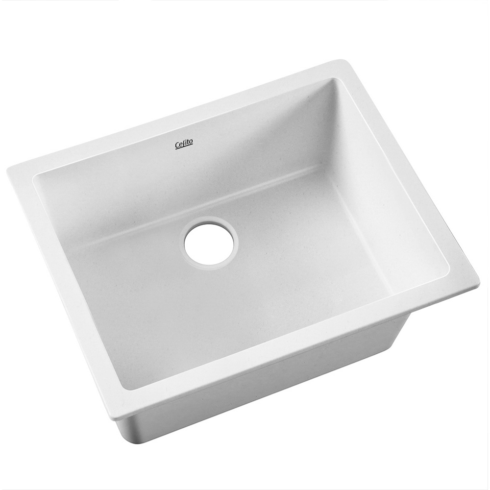 Cefito Stone Kitchen Sink 610X470MM Granite Under/Topmount Basin Bowl Laundry