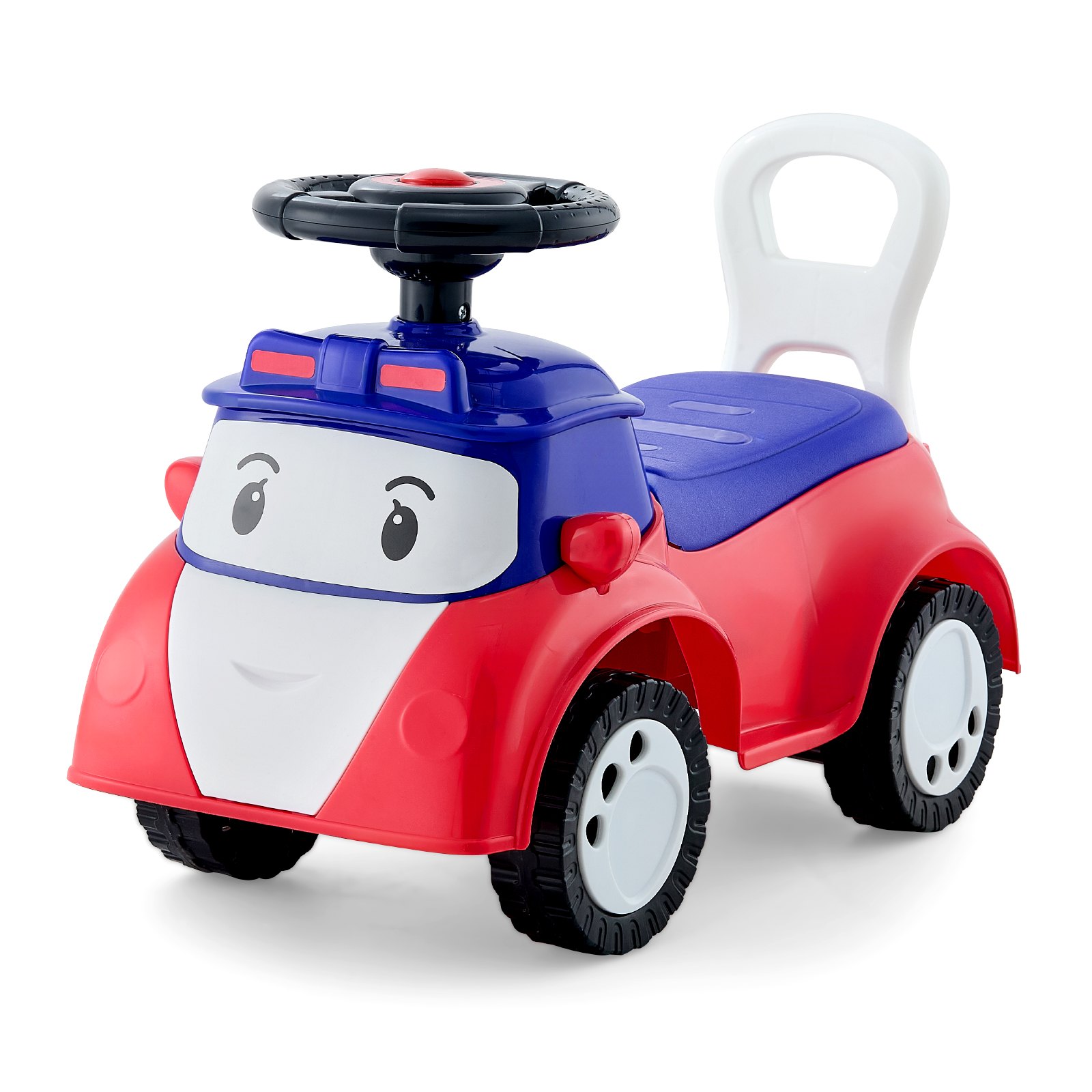 Ride On Toddler Push Car, Push Car for Toddler 19 to 36 Months, Kids Ride On Toy with Music & Under-seat Storage, 25 kg Load Capacity, Foot-to-Floor Walker for Toddlers Boys Girls, Red