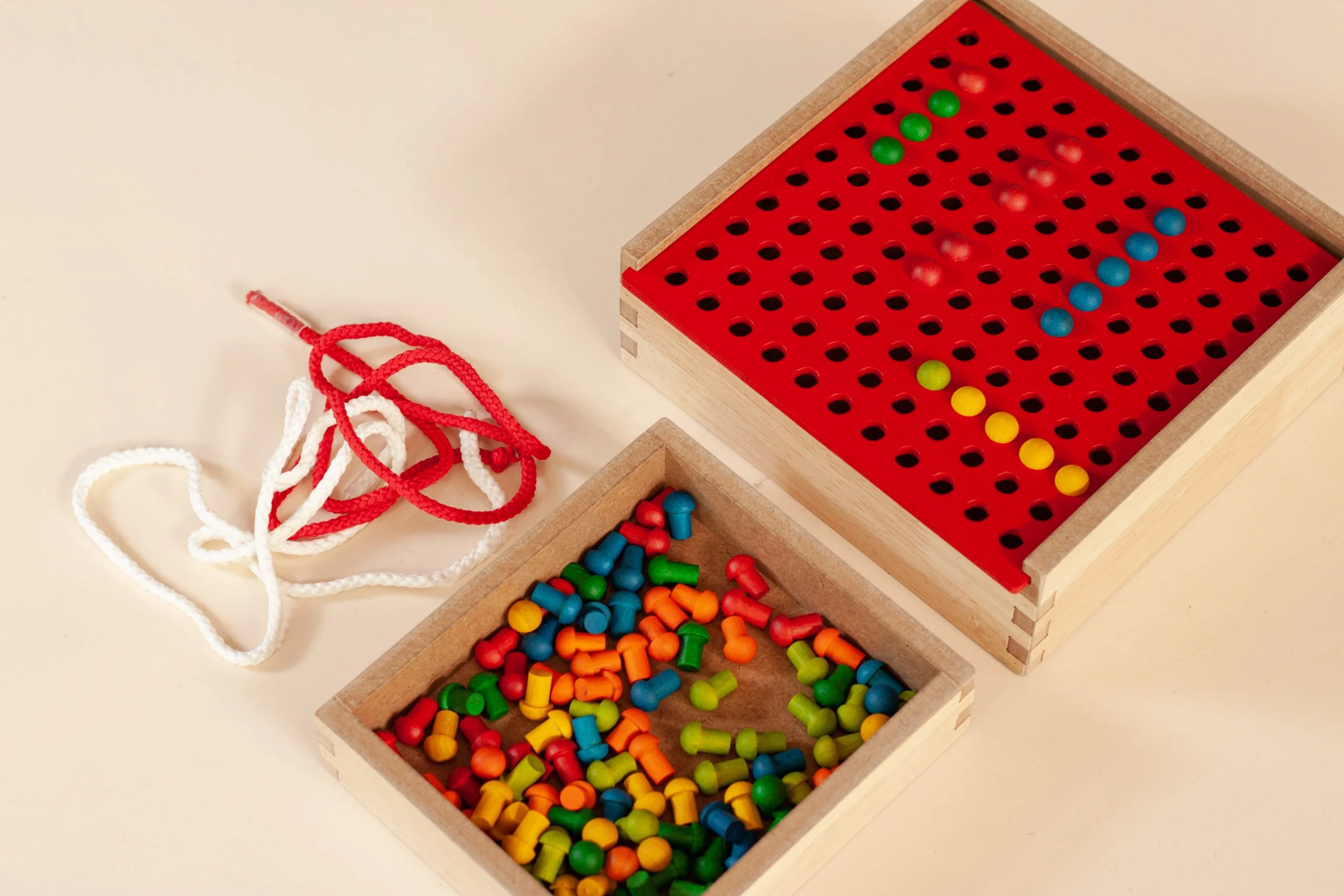 Froebel Peg and Lacing Board MDF 22 × 22 × 5 cm