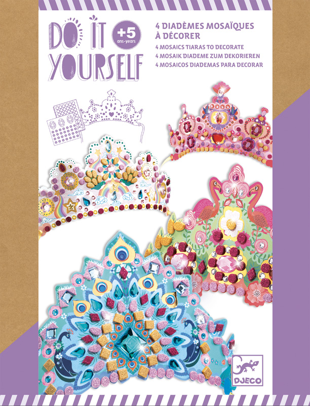 Djeco Do It Yourself Like A Princess Tiaras (Mosaic Stickers)