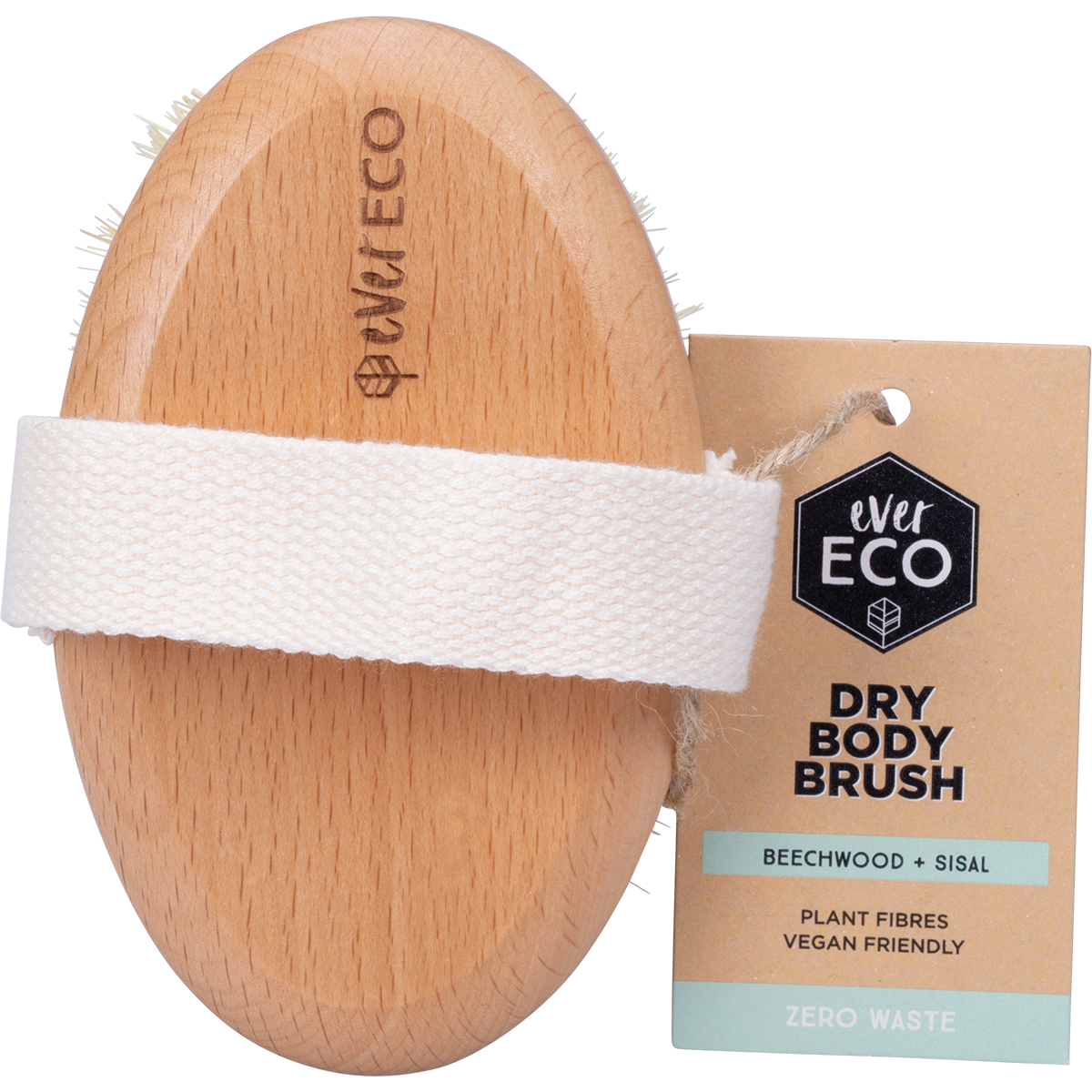 Dry Body Brush Beech Wood Handle, Sisal Bristles