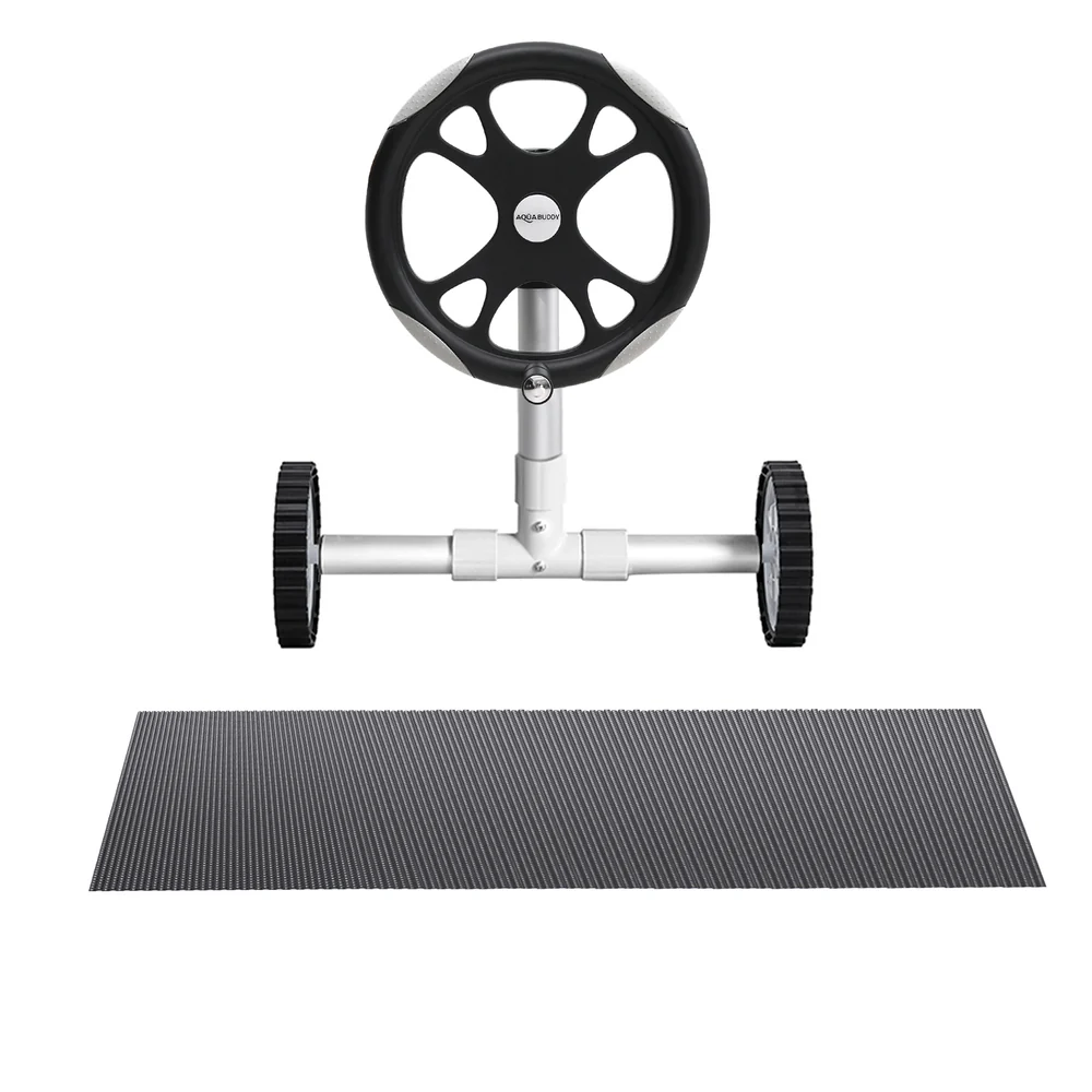 Aqua Buddy Pool Cover 600 Micron 10x4m w/ Roller 5.55m Swimming Pools Black Solar Blanket