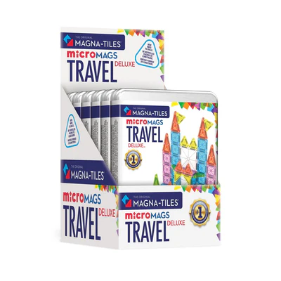 MAGNA-TILES microMAGS Travel Set Deluxe 55 Piece 6 Unit Counter Display