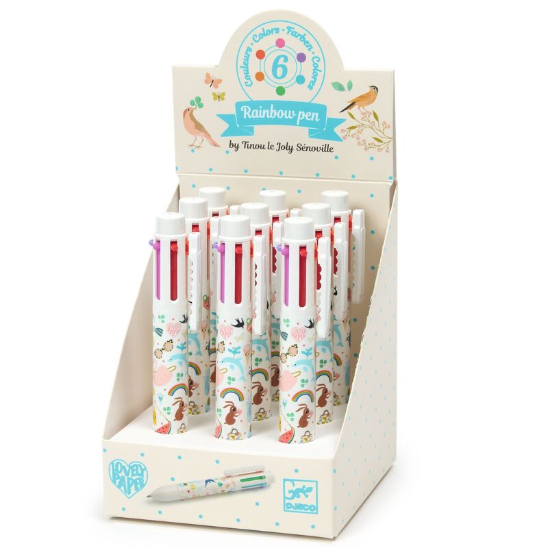 Djeco Tinou Rainbow Pen CDU with 9 pens