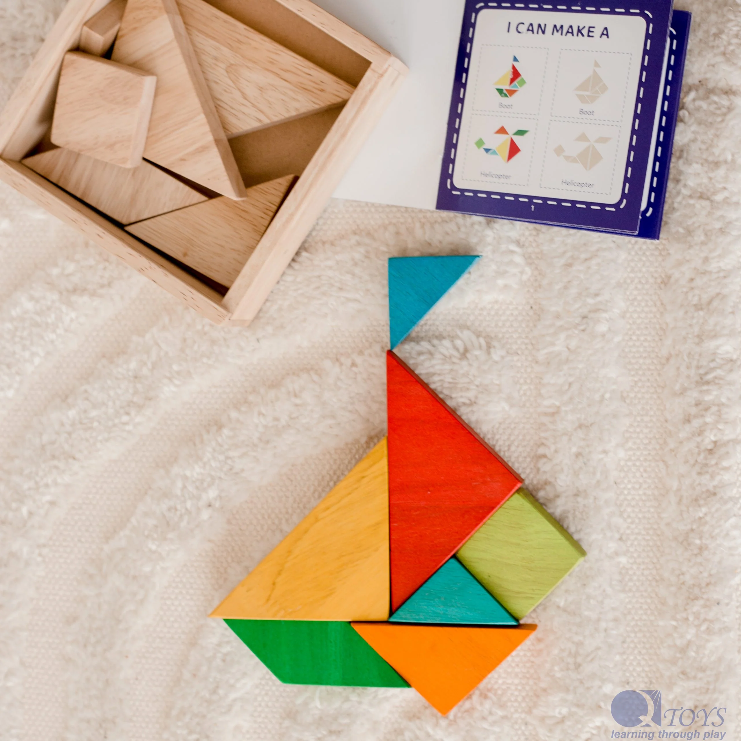 Double Tangram Wooden Puzzle Set for Creative and Educational Play
