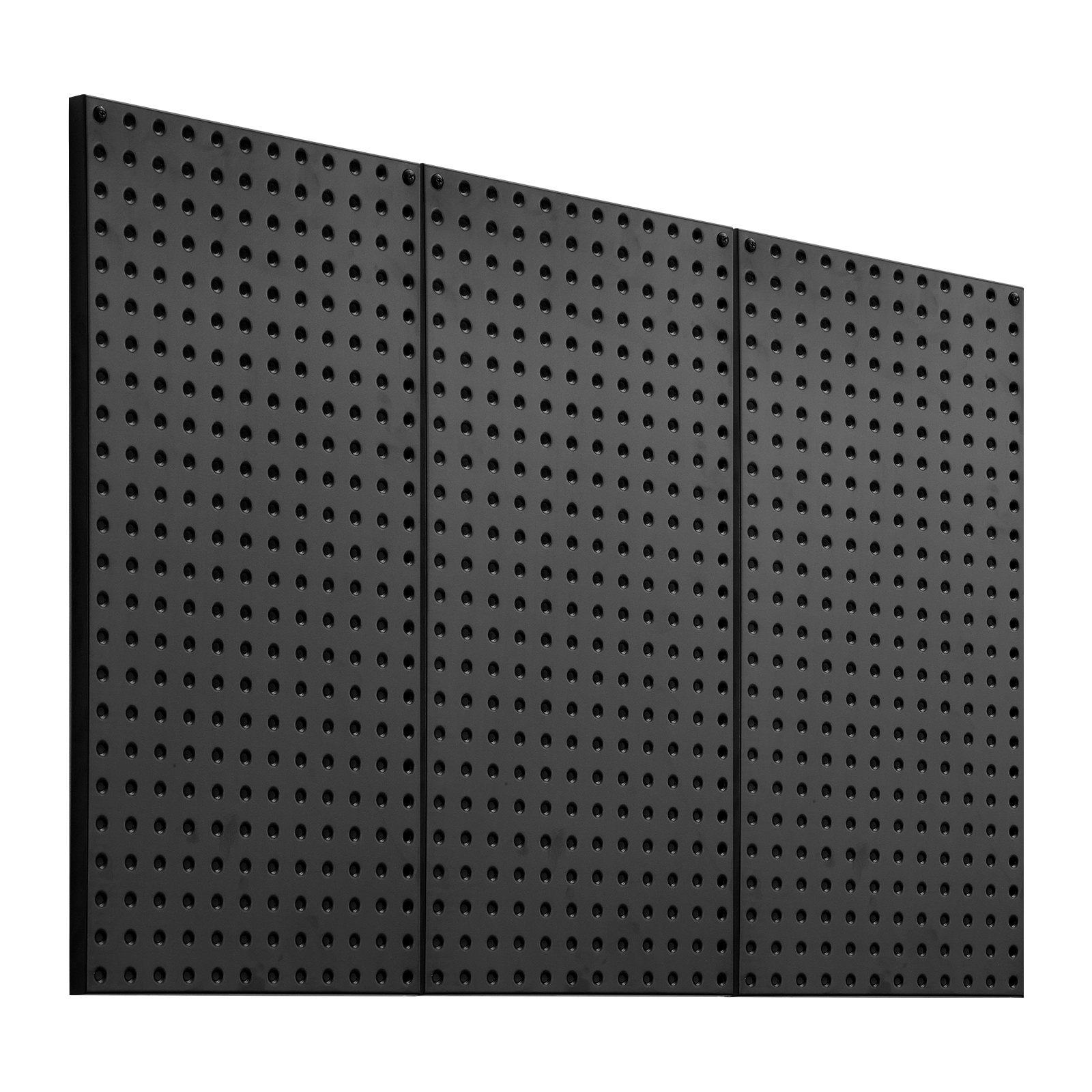 Metal Pegboard Panels, 609.6 mm x 304.8 mm Pegboard, 3 Panels, Heavy Duty Peg Board Wall Organizer, for Living Room Garage Tool Storage Workbench Office Organization Craft Room Kitchen, Black