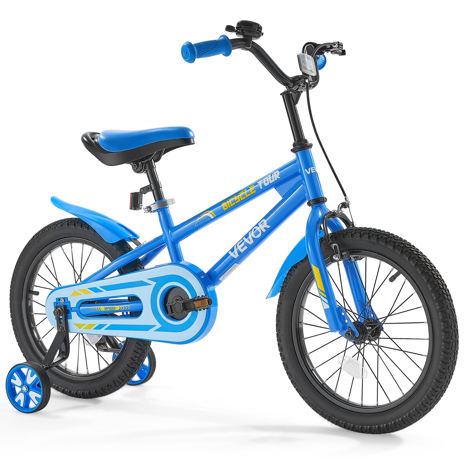 Kids Bike, 16 Inches BMX Style Children Bicycle, Rider Height 3.28 ft - 4.27 ft, Training Wheels Included, Sturdy and Easy to Assemble, Toddler Bike for Boys & Girls Learning to Ride, Blue