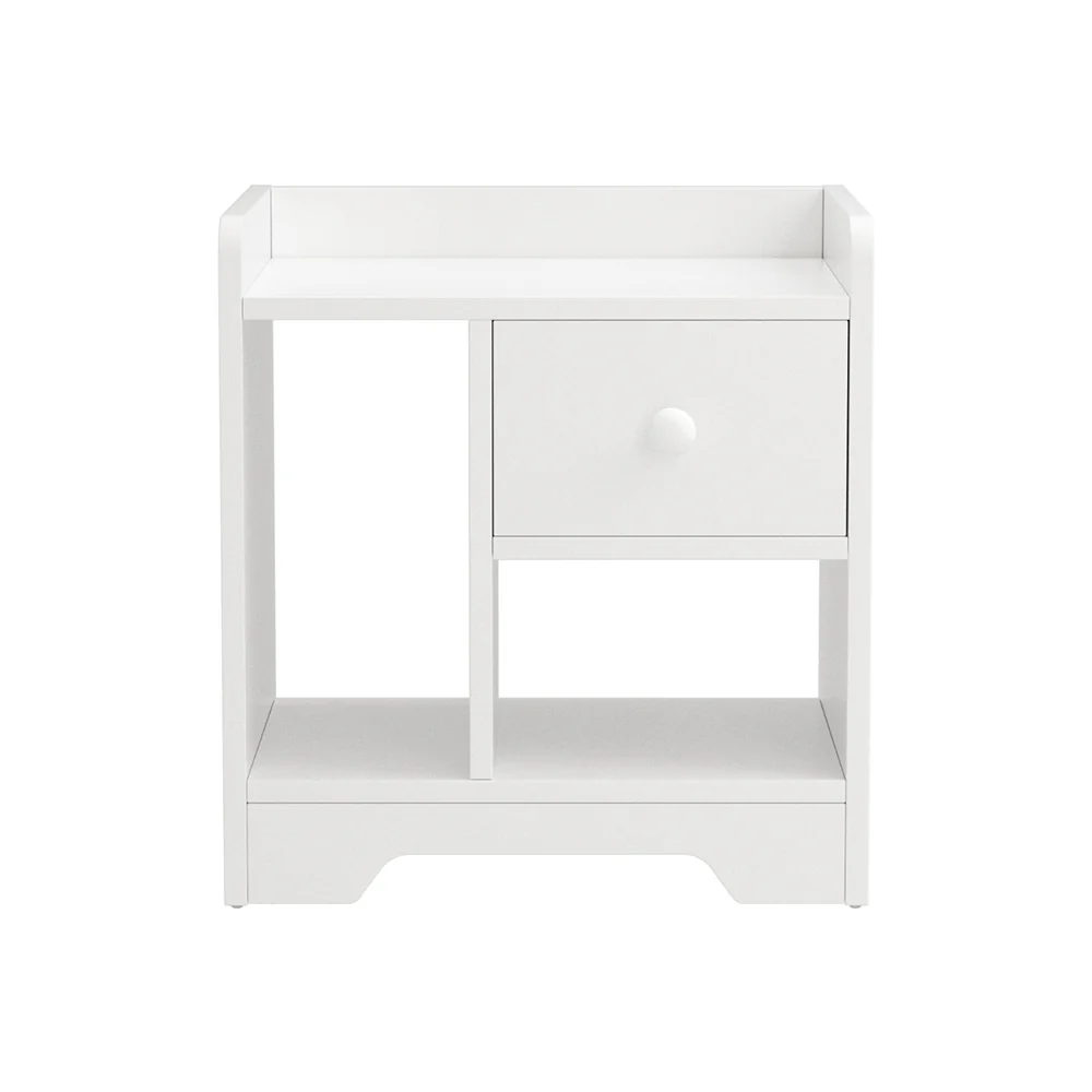 Artiss Bedside Table Drawer Nightstand Side End Table Storage Open Shelf White