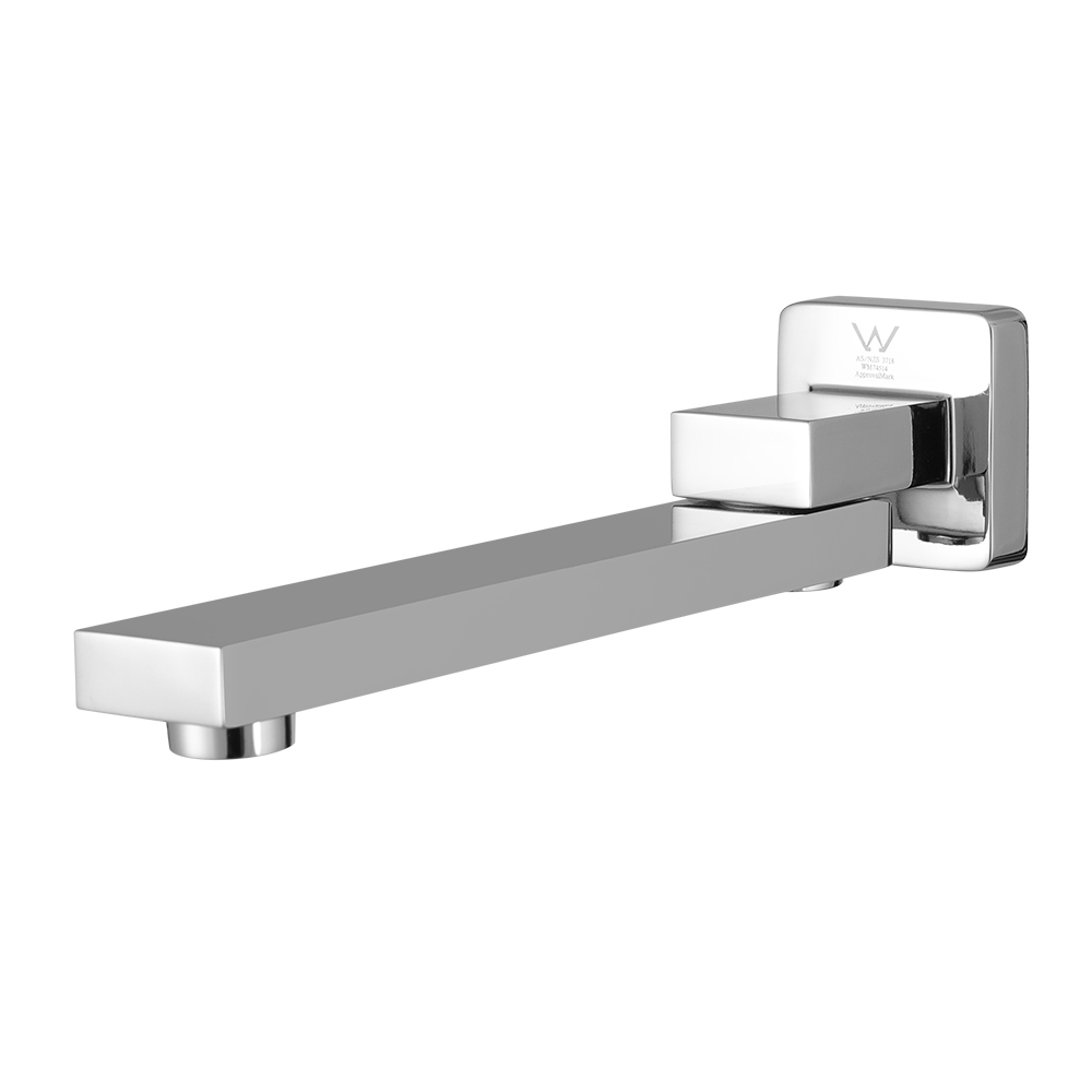 Cefito Bathroom Mixer Spout Wall Bath Tap Square Swivel Bathtub
