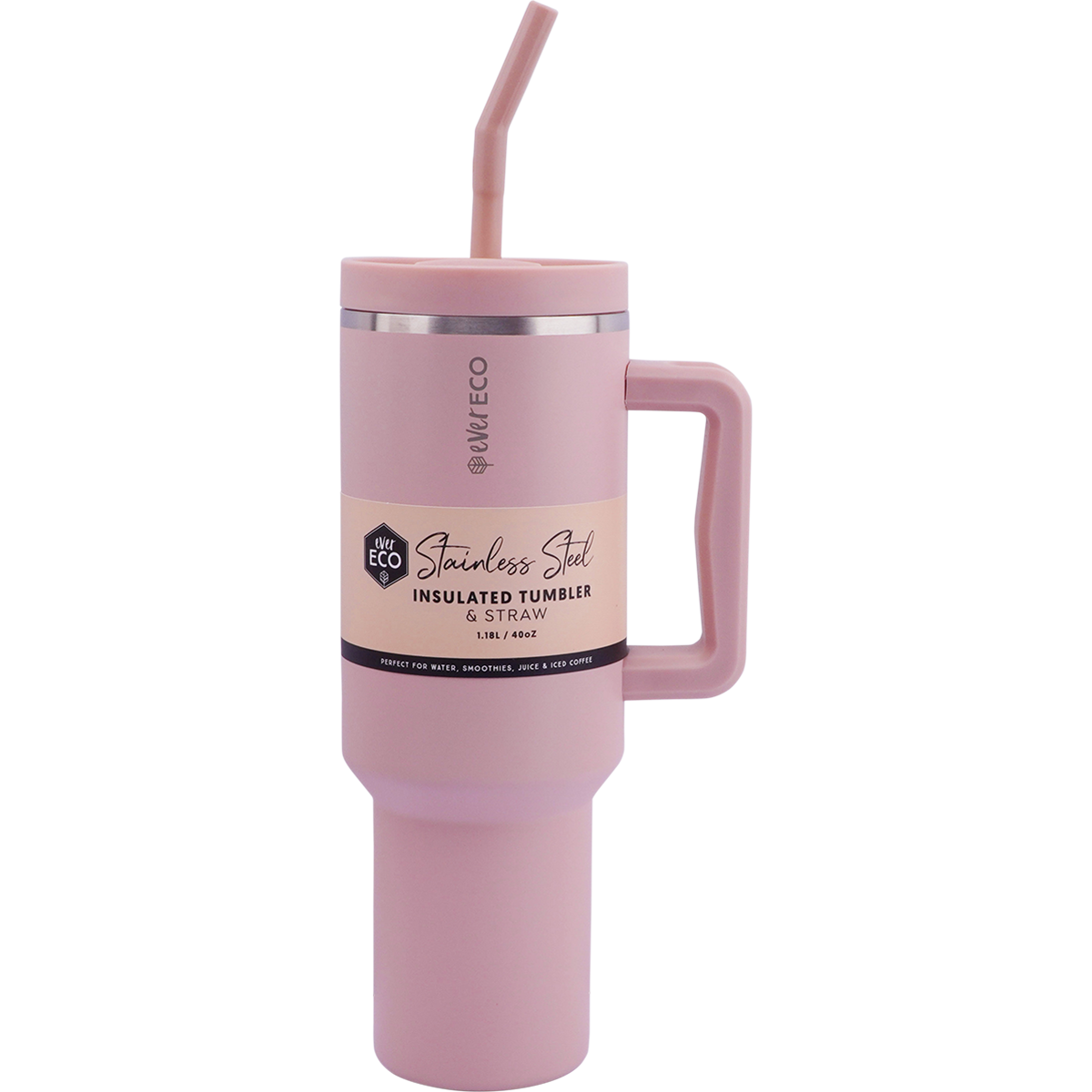 Ever Eco Insulated Tumbler with Handle & Straw 1.18L