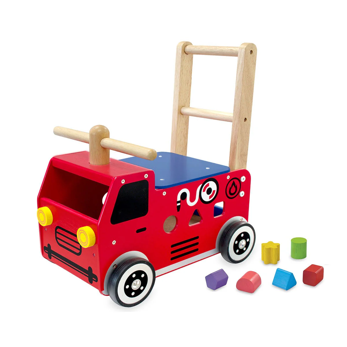 I'm Toy Wooden Walk and Ride Truck Shape Sorter Ride-On Toy for Toddlers