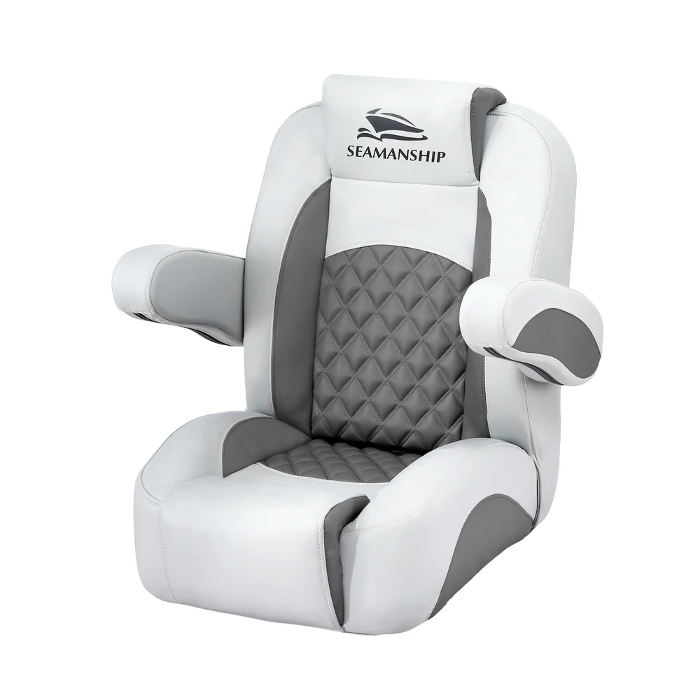 Seamanship Reclining Captain Boat Seat 90Â°-155Â° Recline, 19cm Thick Cushion