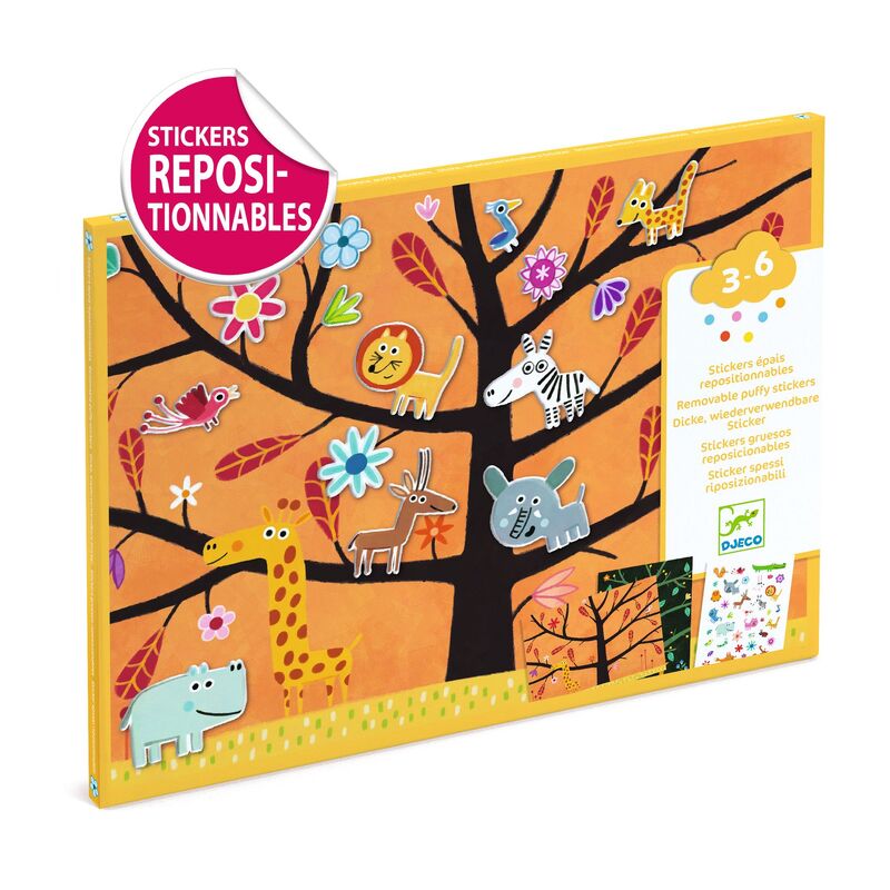 Djeco Tree Climb 30 pc Reusable Puffy Stickers