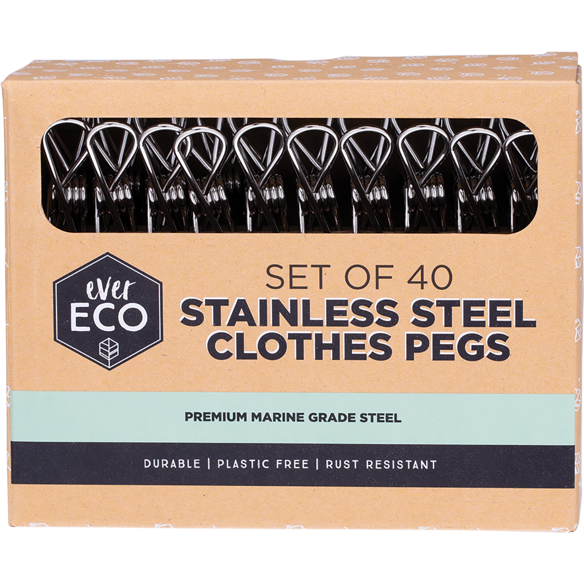 Ever Eco Stainless Steel Clothes Pegs Premium Marine Grade
