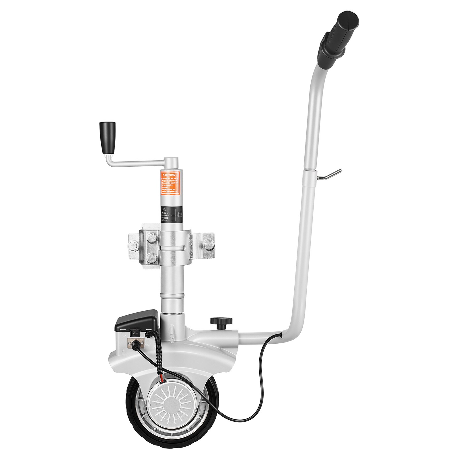 Electric Trailer Dolly, 2.5 T Towing Capacity, 380W 12V Motorized Jockey Wheel with 7 m/min Moving Speed, 31-63 cm Adjustable Clamp Height & 20.3 cm Rubber Tire, For Moving Caravan Boat