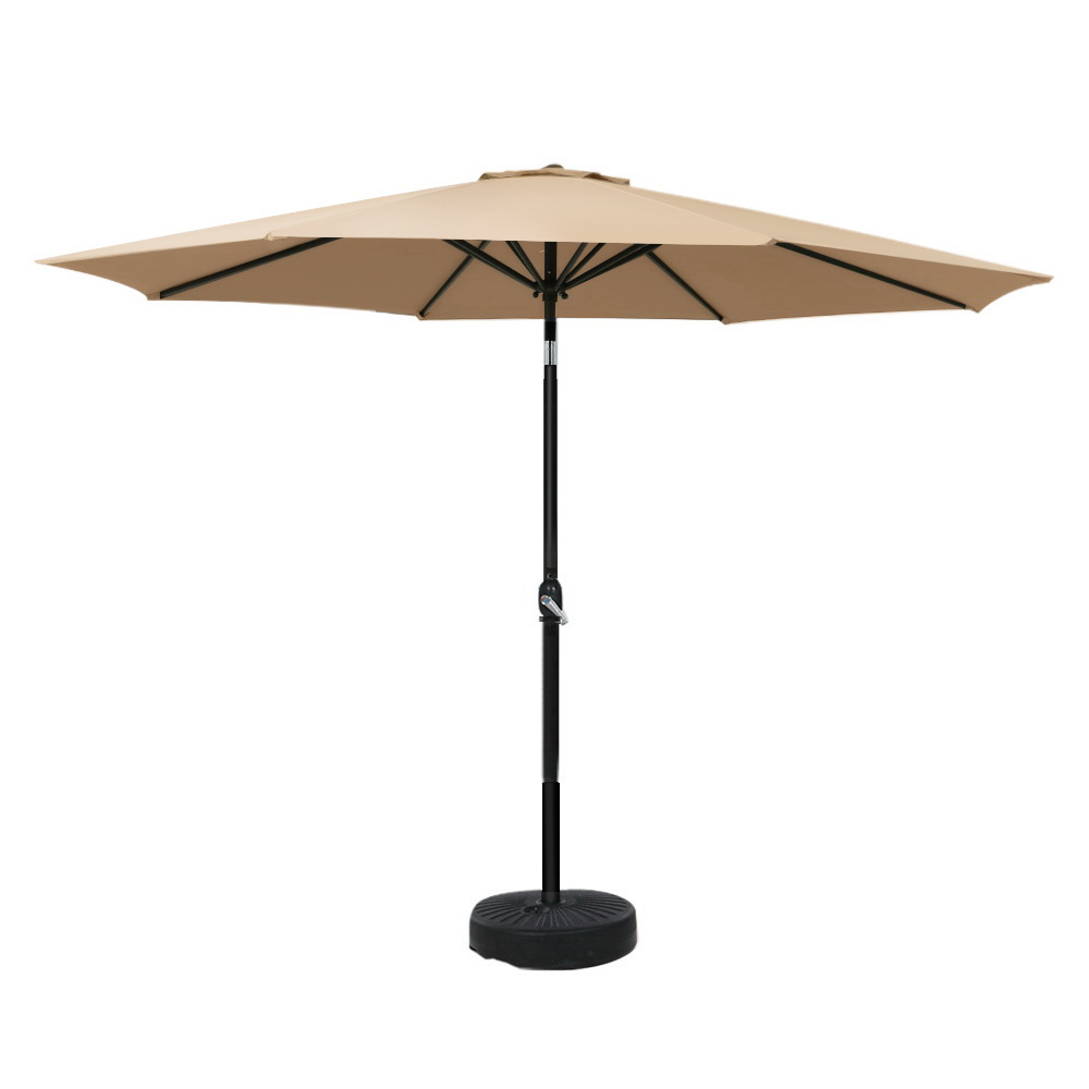 Instahut 3m Outdoor Umbrella w/Base Pole Tilt Beach Garden Patio