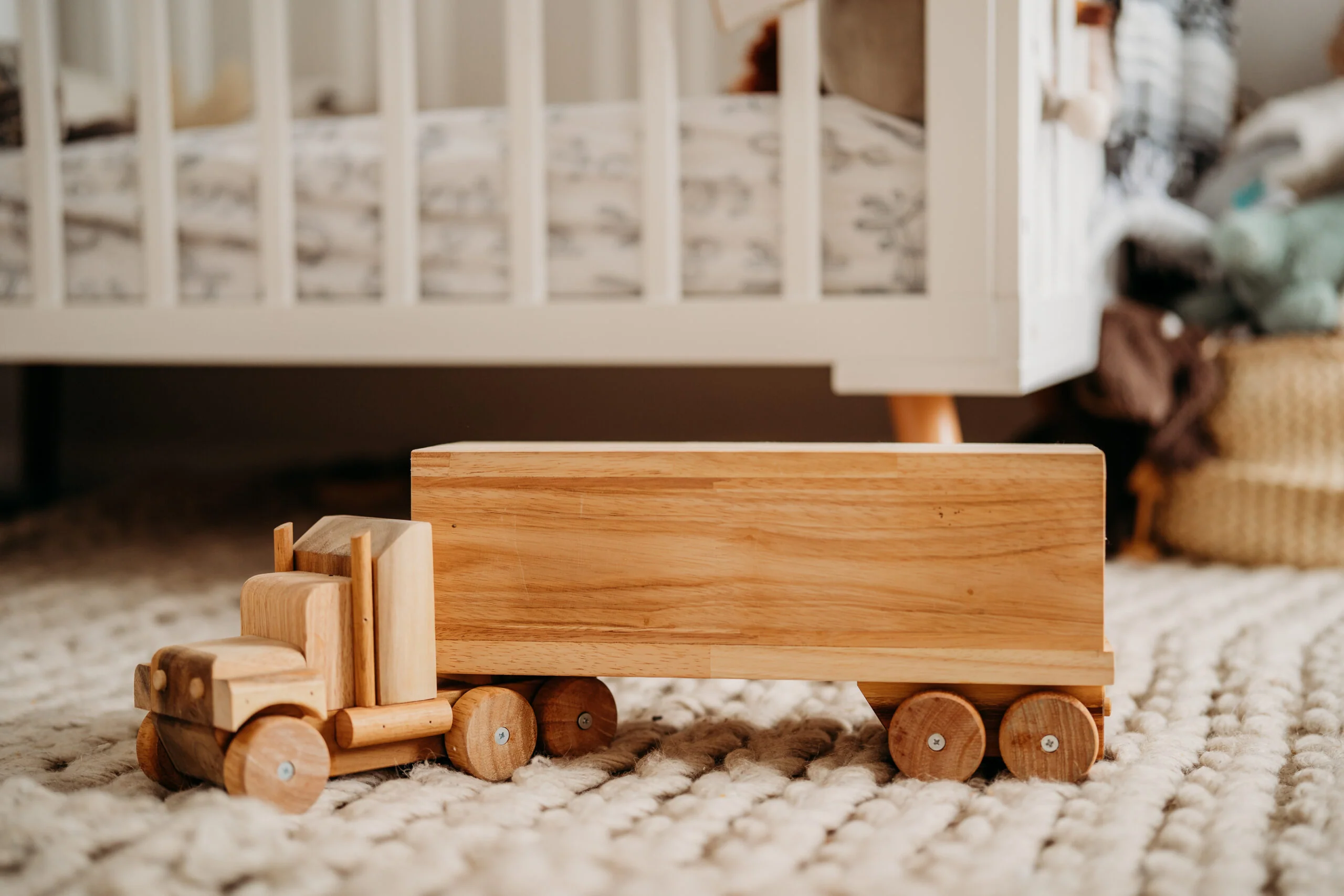 Vintage Style Handmade Cargo Truck – Durable Wooden Toy Vehicle