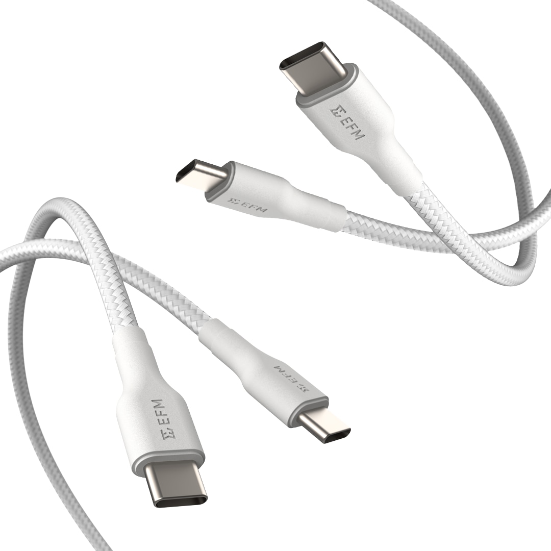 EFM USB-C Braided Cable Twin Pack 1M & 2M with 60W Power Throughput