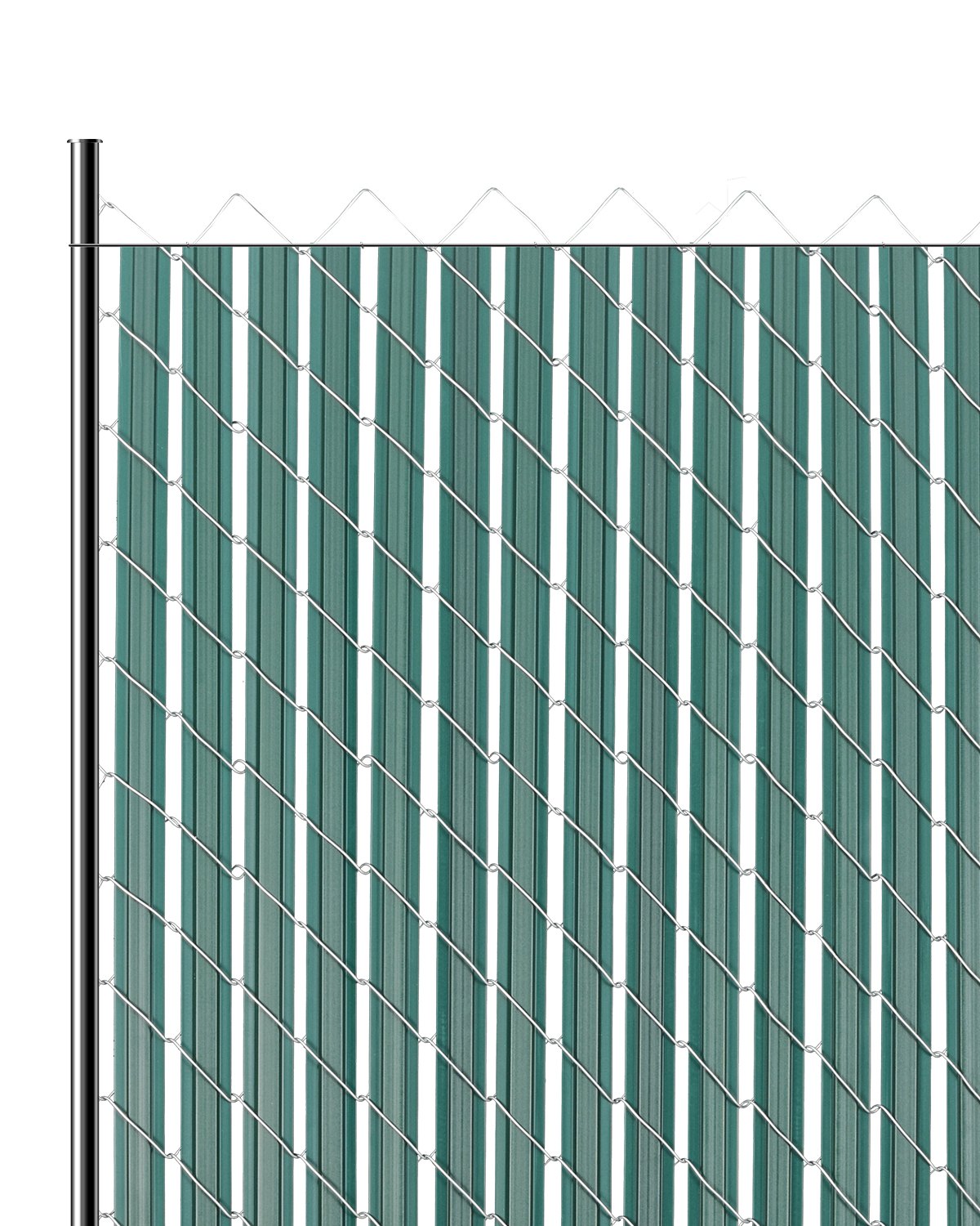 Bottom Locking Privacy Slats, Double-Wall Vertical Bottom-Locking Slats with Wings for Chain-Link Fence, High-Density HDPE Chain Link Slats Ideally Fit 1.2 m High Fence for Garden Farm(Green)