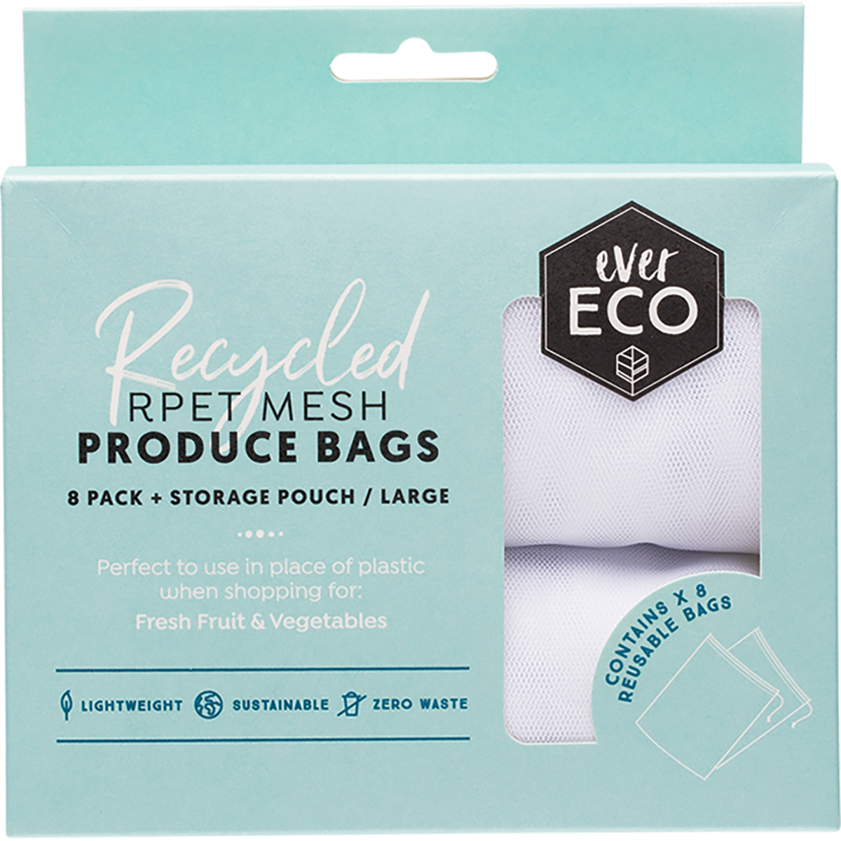 Reusable Produce Bags Recycled Polyester Mesh