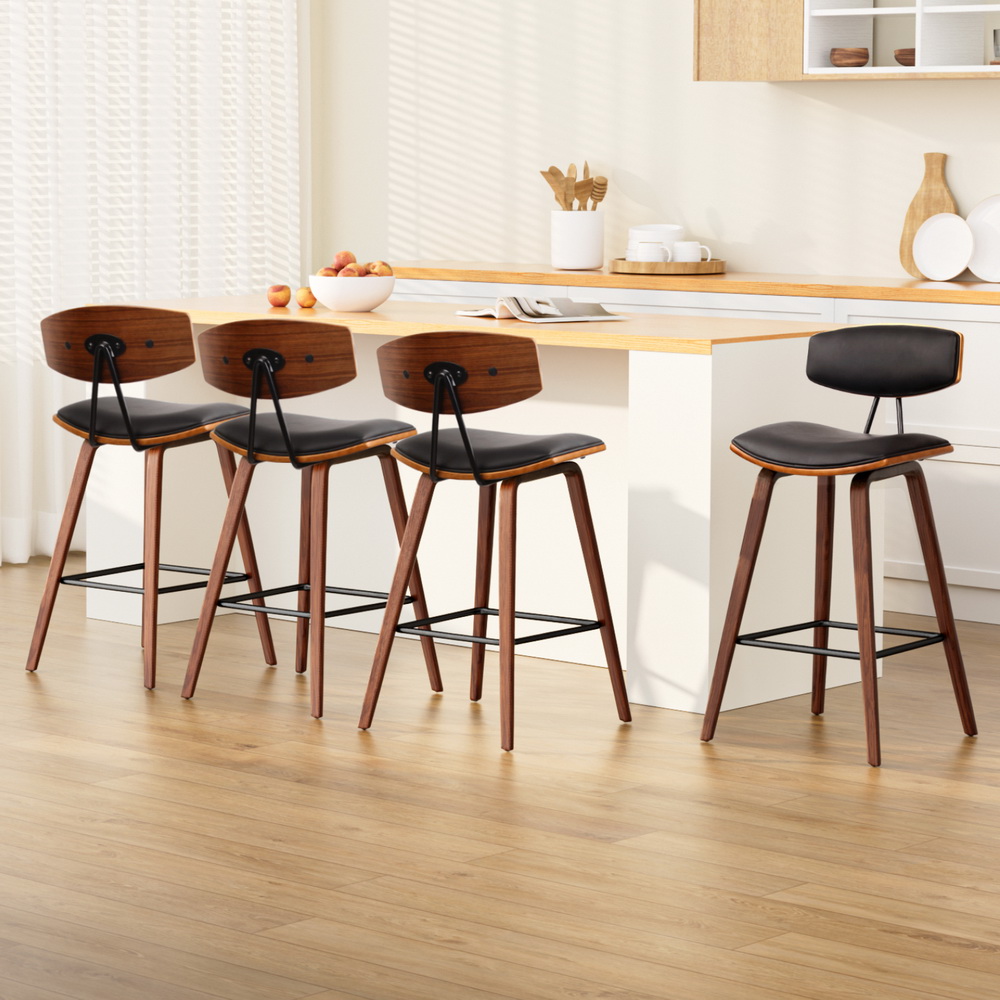 Artiss Bar Stools Leather Padded w/Backrest