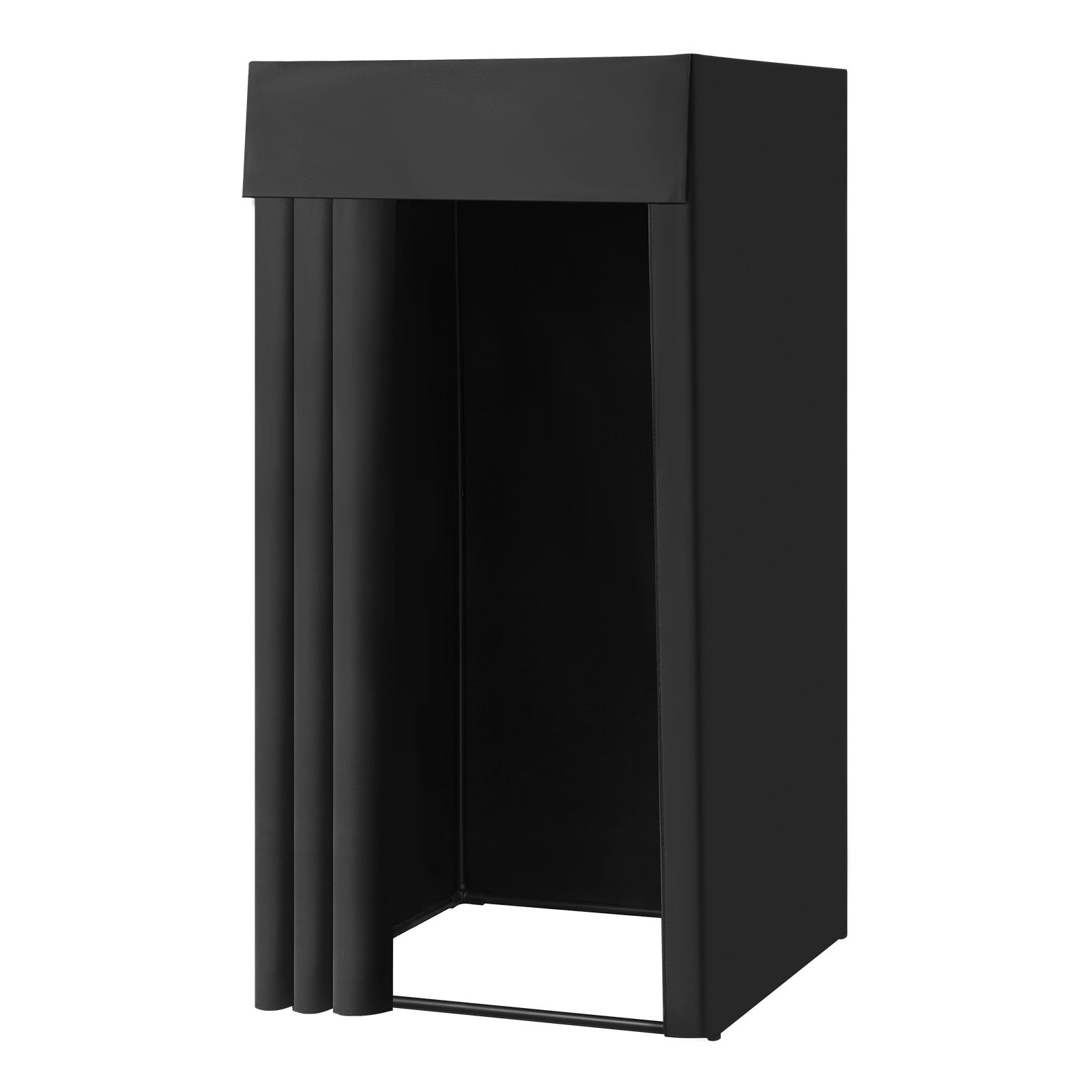 Fitting Room, Portable Dressing Room with Thick Polyester Curtains, Privacy Space with Shading Curtain and a Hook, for Boutique, Mall, Tailor's Store & Outdoor Activity 99 x 99 x 198 cm (Black)