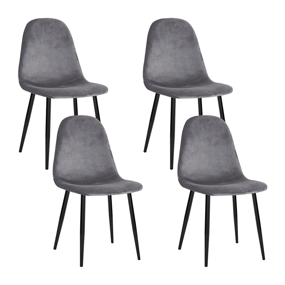 Artiss Dining Chairs Set of 4 Curved Slope Grey