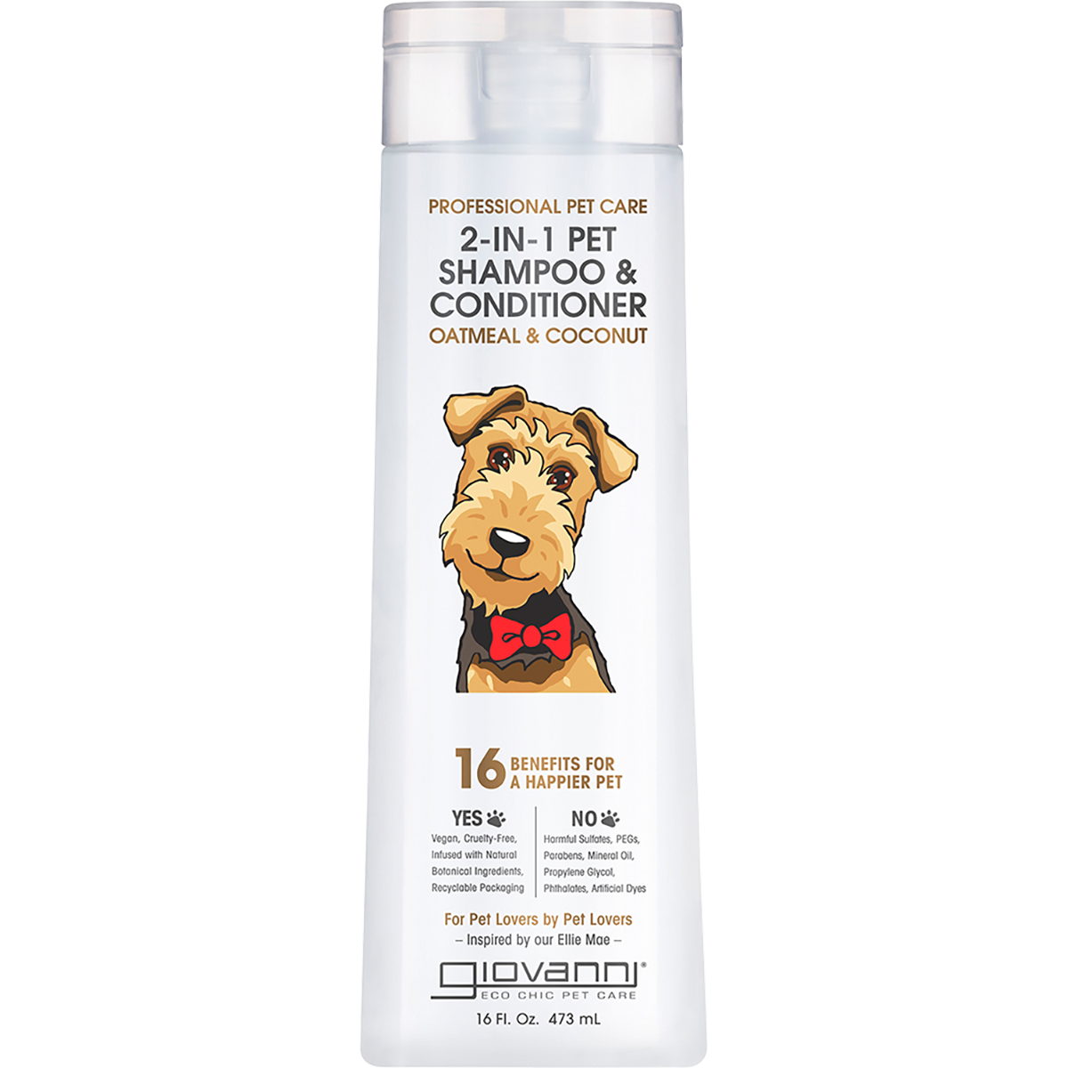 2-in-1 Pet Shampoo & Conditioner Professional Pet Care 473ml