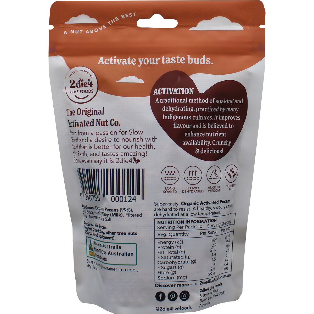 Organic Activated Pecans with Fresh Whey