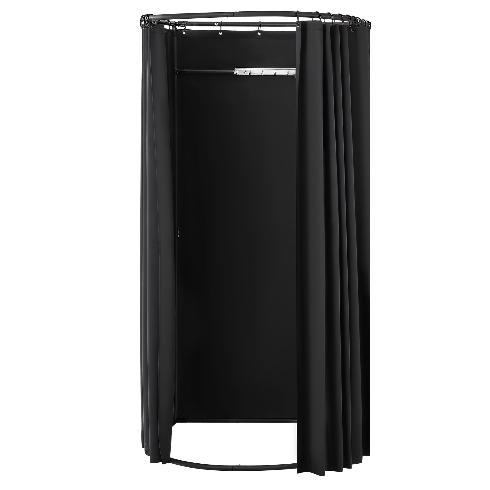 Fitting Room, Portable Dressing Room with Thick Polyester Curtains, Privacy Space with Shading Curtain and a Hook, for Boutique, Mall, Tailor's Store & Outdoor Activity 100 x 95 x 200 cm (Black)