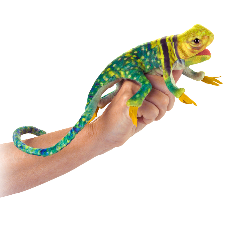 Folkmanis Pack of 3 Collared Lizard Finger Puppet