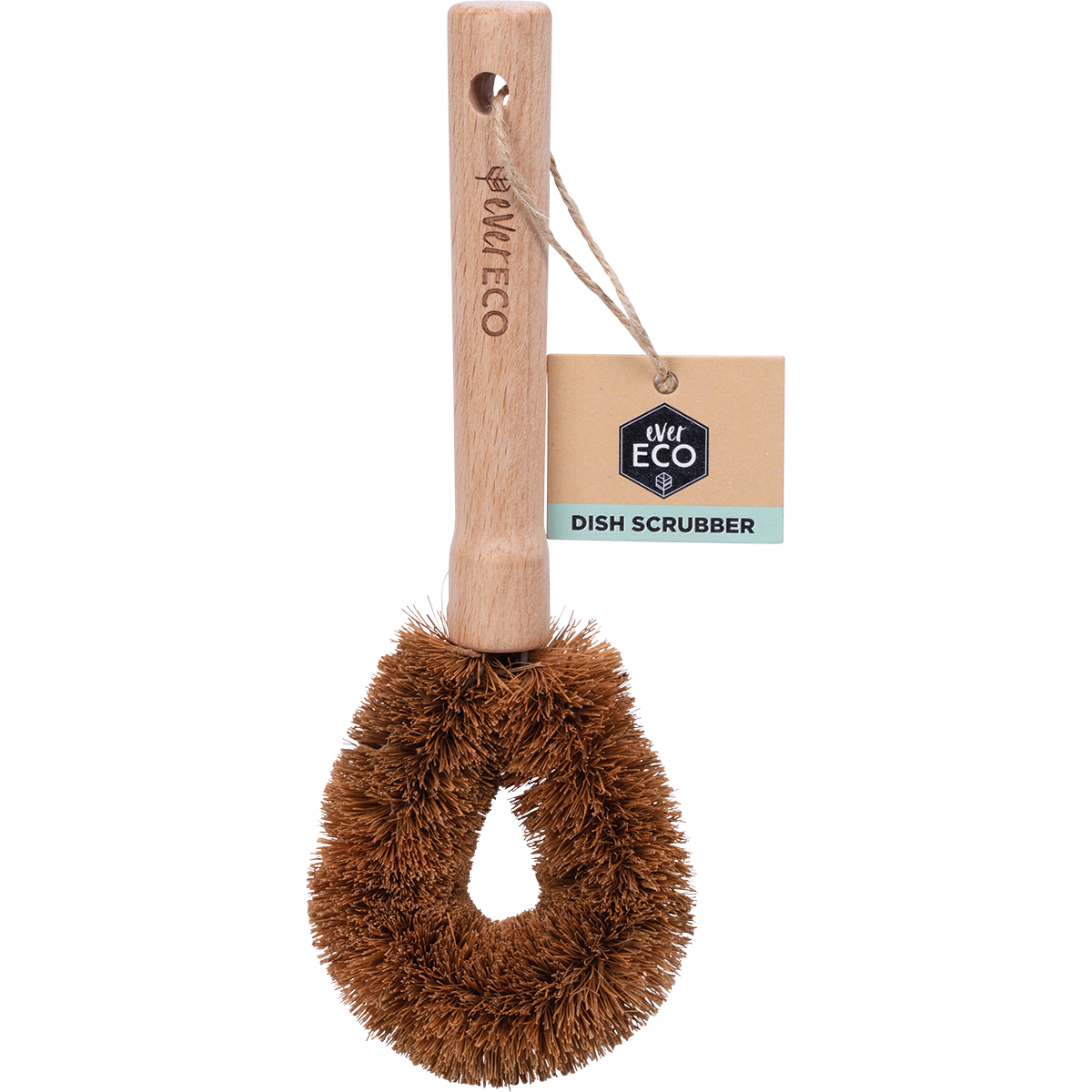 Dish Scrubber Beech Wood Handle, Coconut Bristles