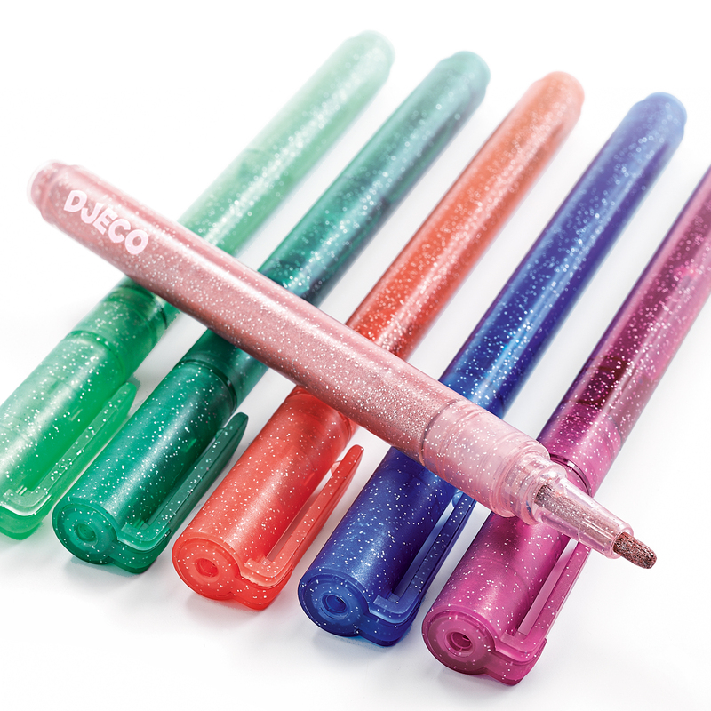 Djeco 6 Sweet Glitter Markers