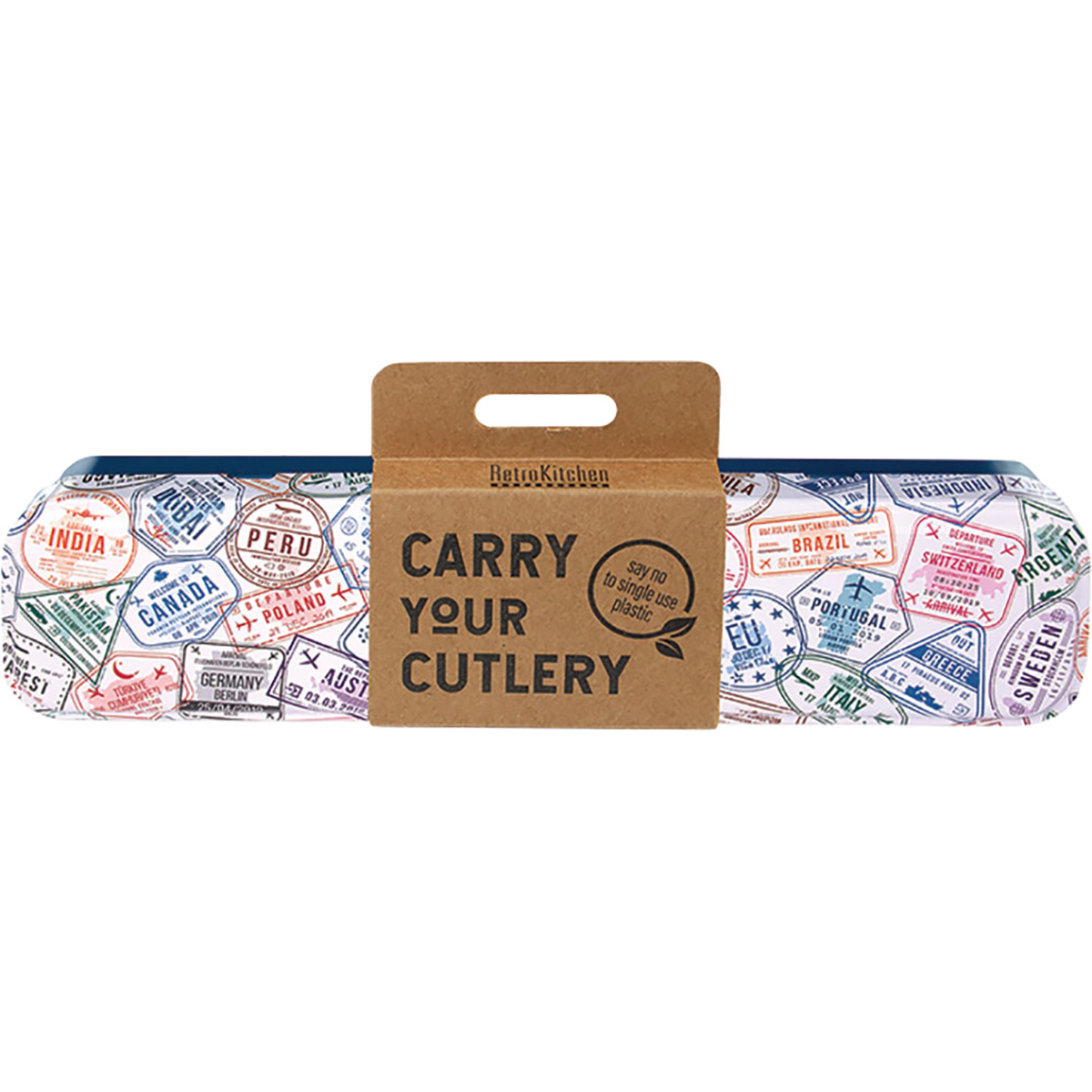 Passport Stamps Stainless Steel Cutlery Set