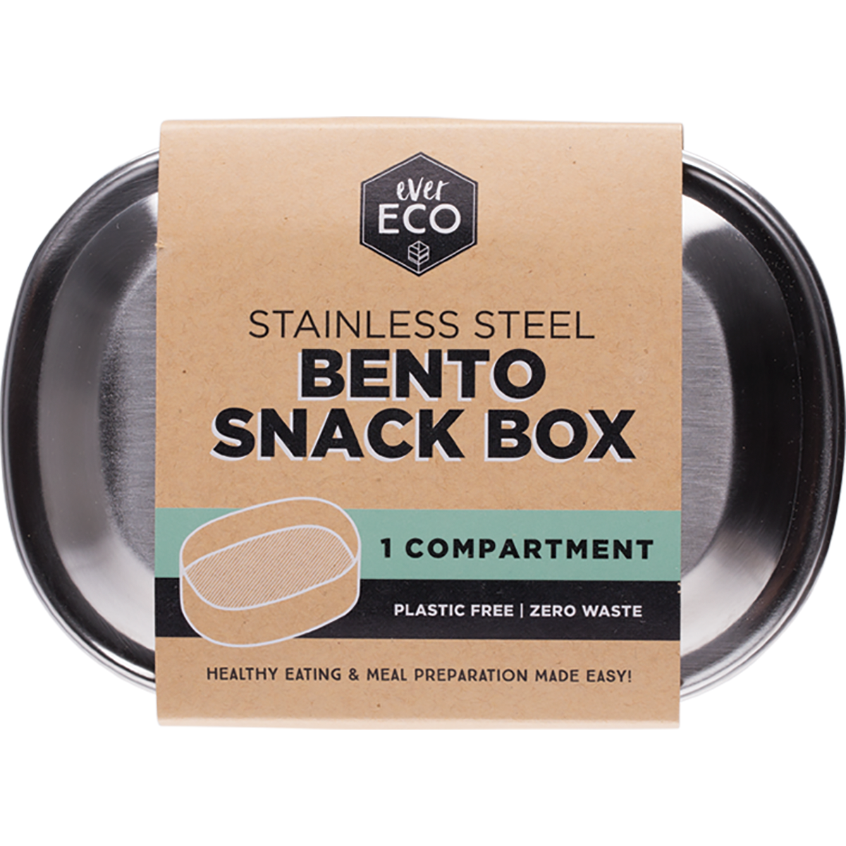 Stainless Steel Bento Snack Box 1 Compartment 580ml