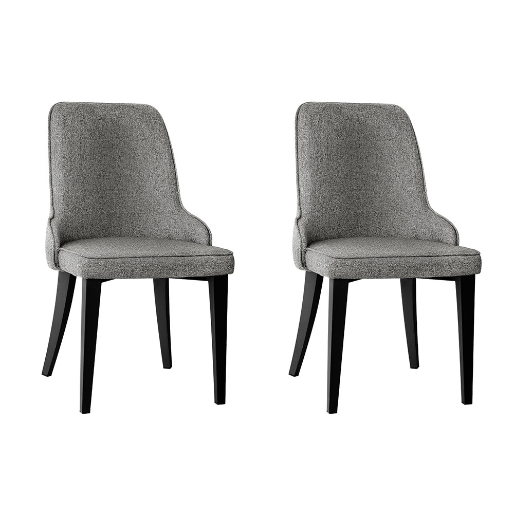 Artiss Dining Chairs Linen Fabric Grey