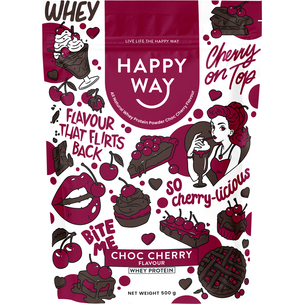 Whey Protein Powder Choc Cherry 500g