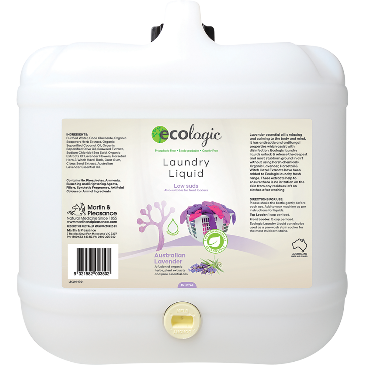 Laundry Liquid (Bulk) Australian Lavender 15L