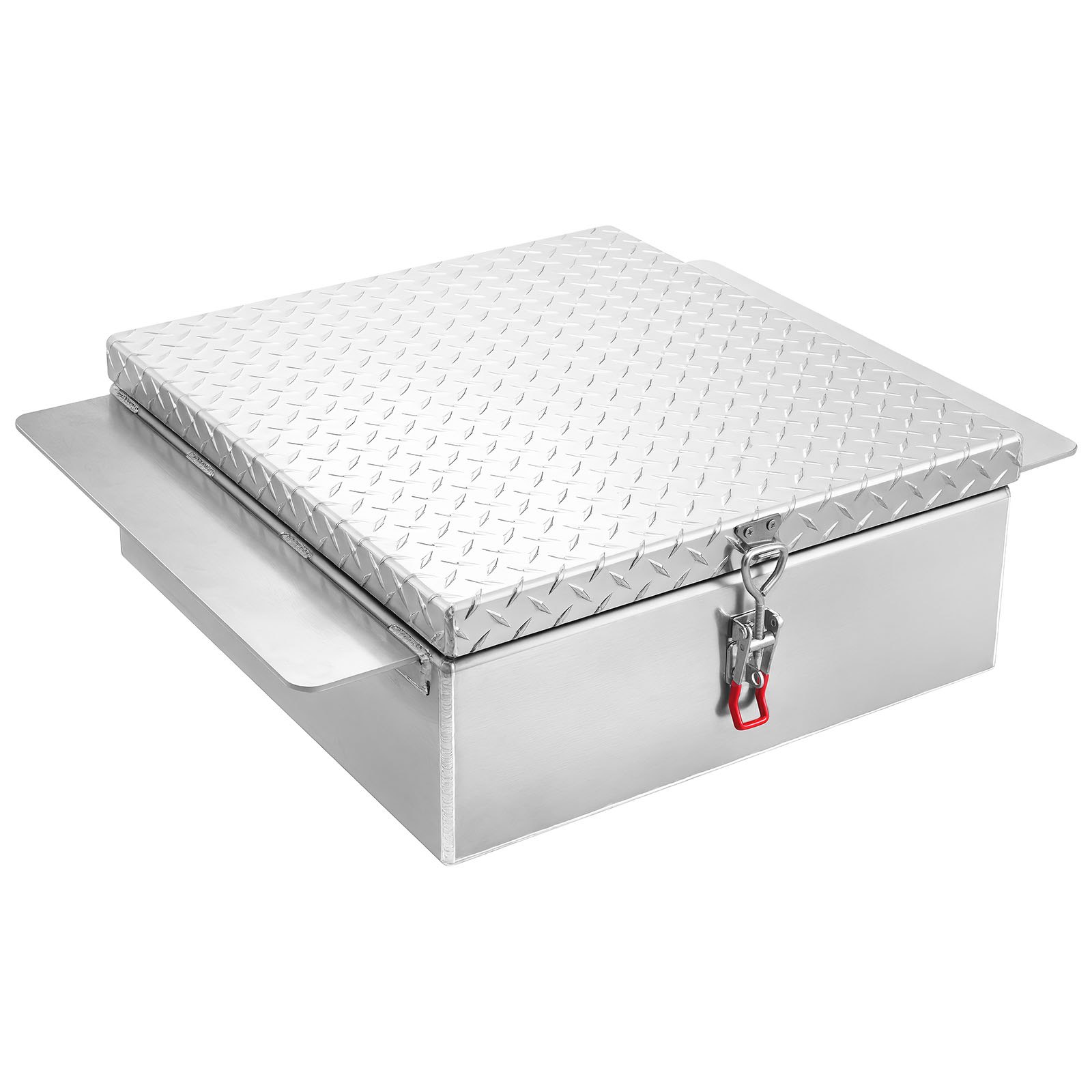 Truck Bed Tool Box, Heavy Duty Aluminum Tool Box with Diamond Plate, Storage Toolbox Chest Organizer Supports up to 100 kg, Ideal for Pickup, Truck Bed, RV, Trailer, 770 x 610 x 230 mm, Silver