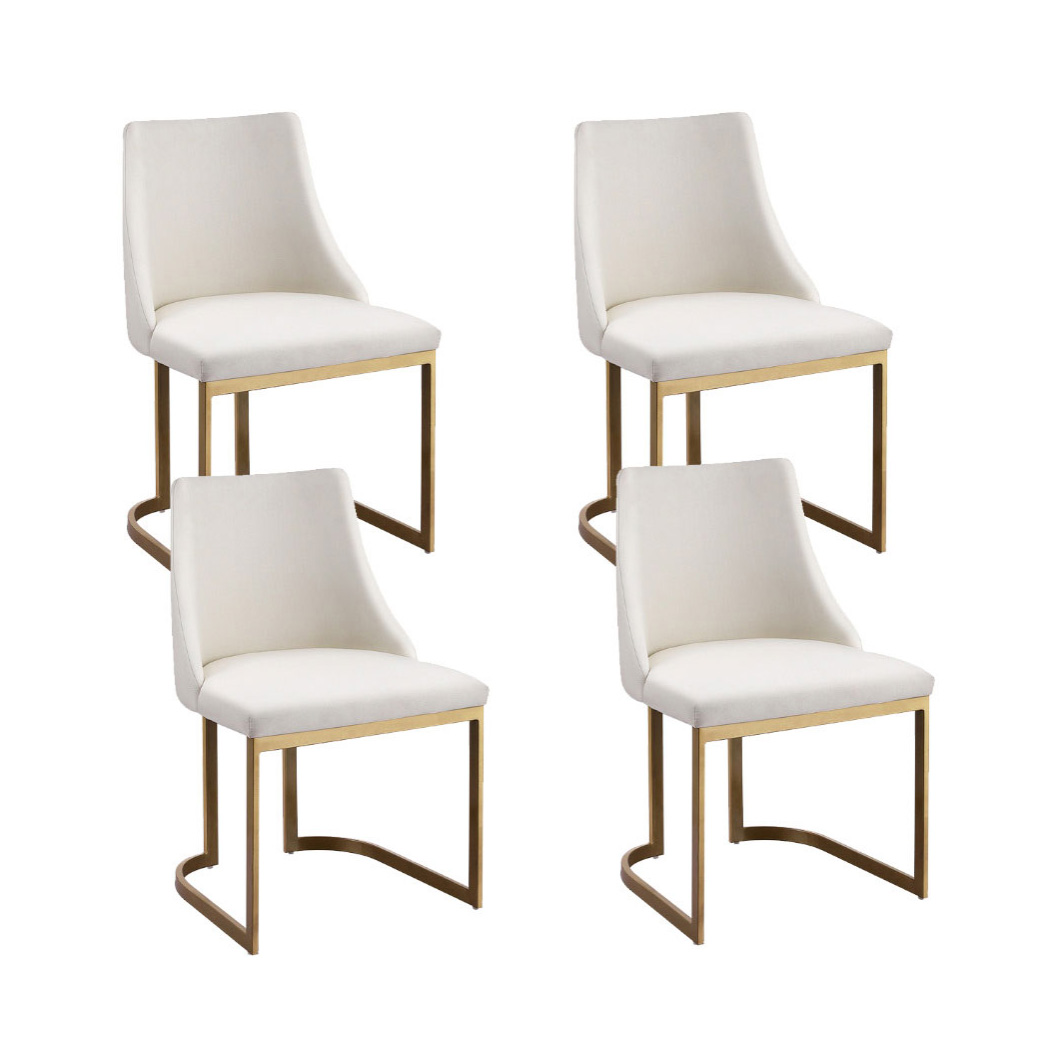 Artiss Dining Chairs Linen Fabric Frame Beige